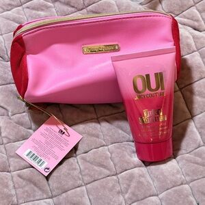 Juicy Couture Pink Cosmetic Bag and oui Lotion Set